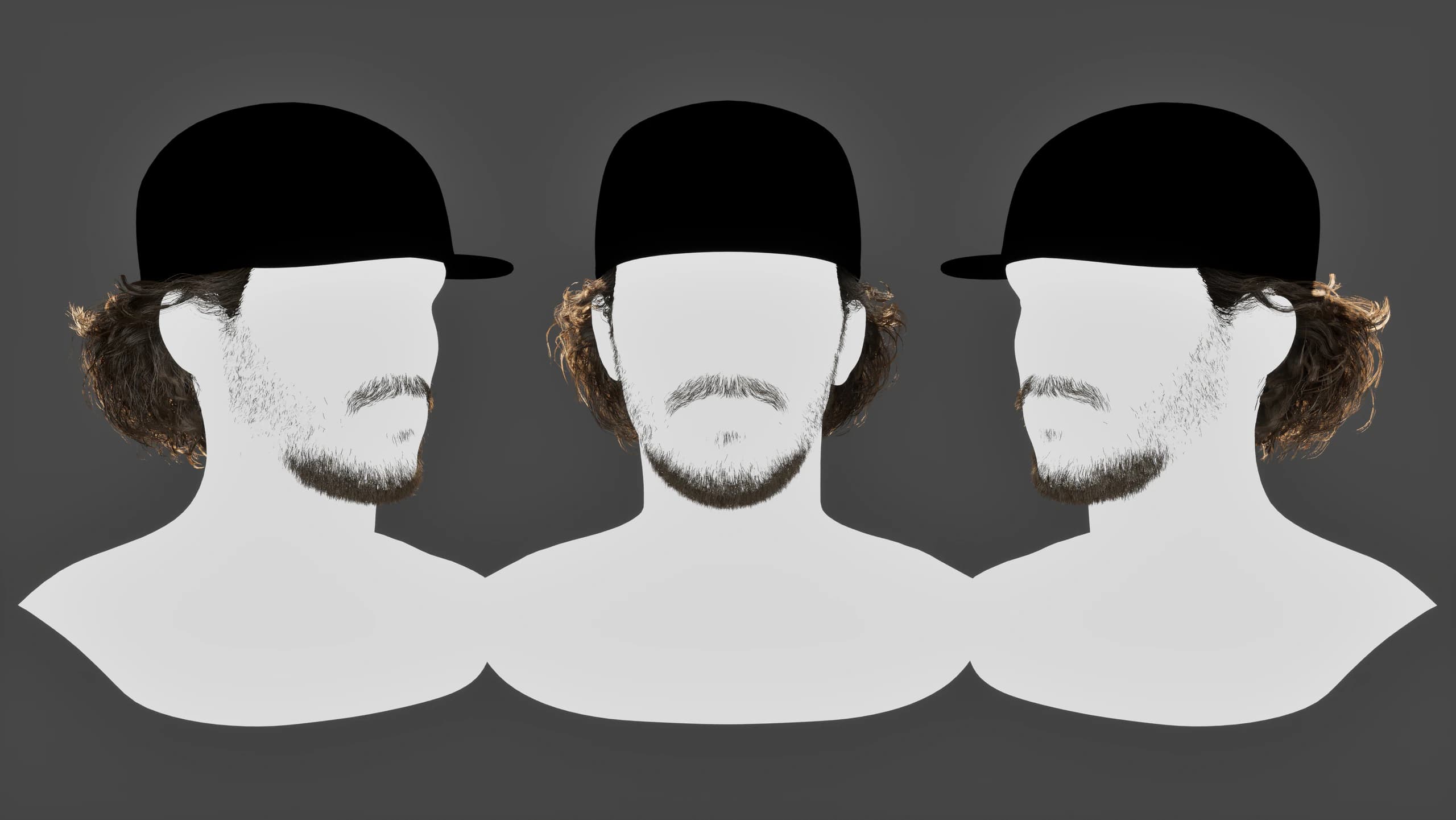 Breakdown frontal do cabelo e barba de Soundwave